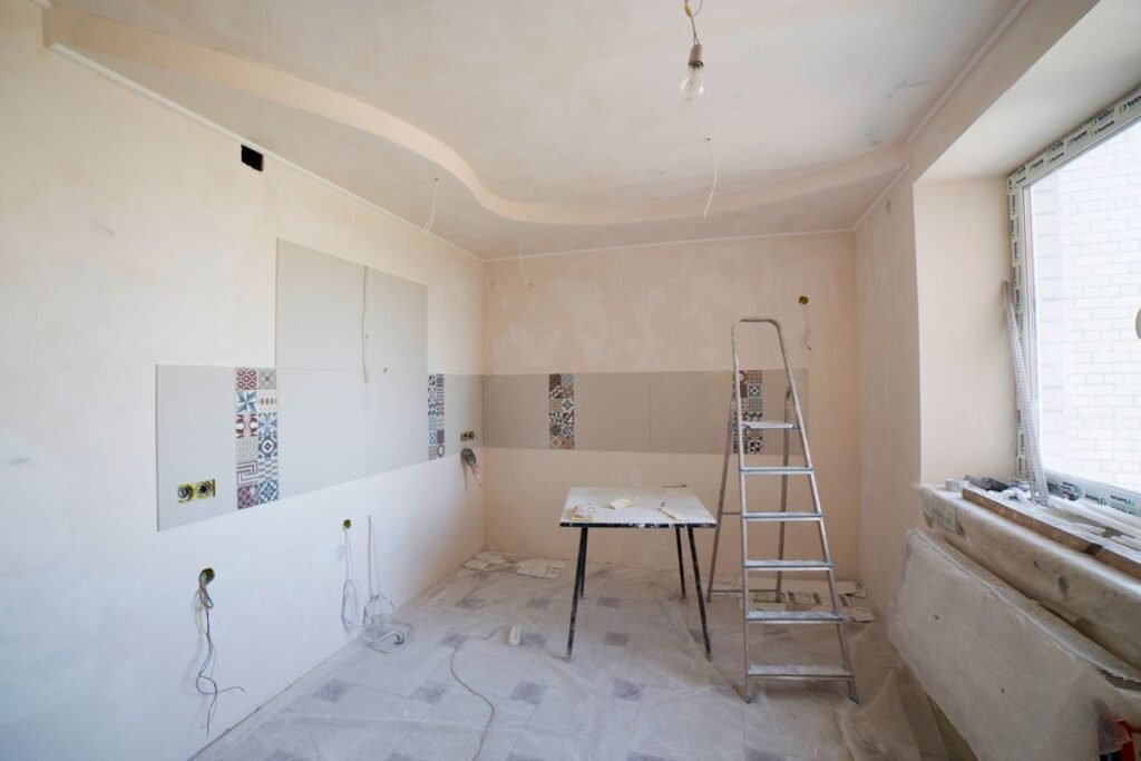 A room stripped back during a renovation